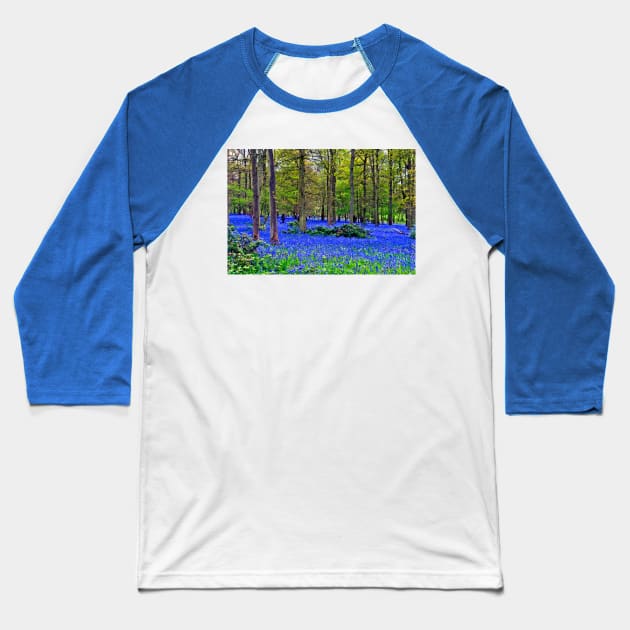 Bluebell Woods Greys Court Oxfordshire England UK Baseball T-Shirt by AndyEvansPhotos